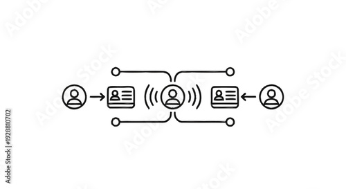 Digital identity verification and data exchange concept.