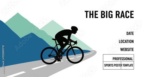 The Big Race A Dynamic Cycling Event Poster Template Showcasing Athleticism and Scenic Routes