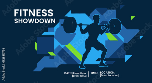Fitness Showdown A Dynamic Vector Illustration for Your Next Competition Poster