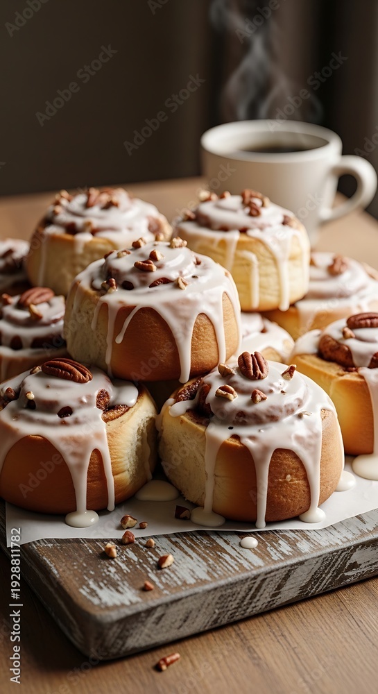 Fototapeta premium Cinnamon Rolls Coffee Morning