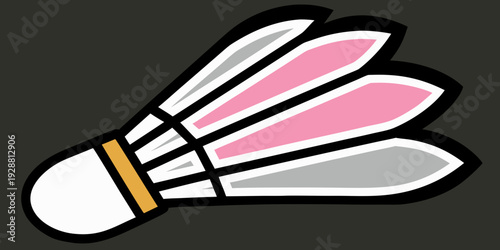 Vector badminton shuttlecock icon. Two-tone version on black and white background.EPS 10
