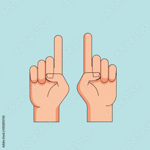 Two hands pointing upwards, a simple graphic illustration