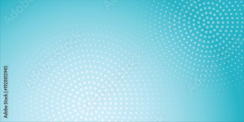 Abstract bright cyan background with radial halftone dot pattern eps10