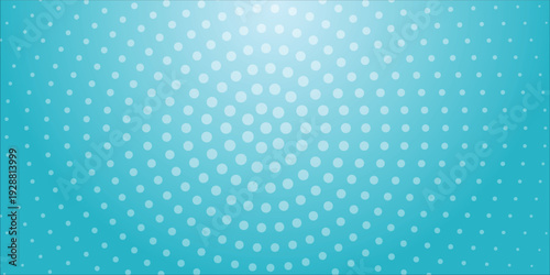 Abstract bright cyan background with radial halftone dot pattern.