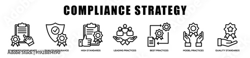 Compliance Strategy web banner icon illustration concept