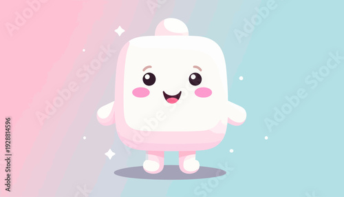 Cute Marshmallow Character Illustration