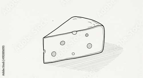 Sketch of a wedge of Swiss cheese with holes.