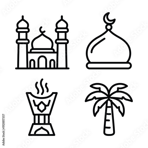 mushola and mosque icon collections