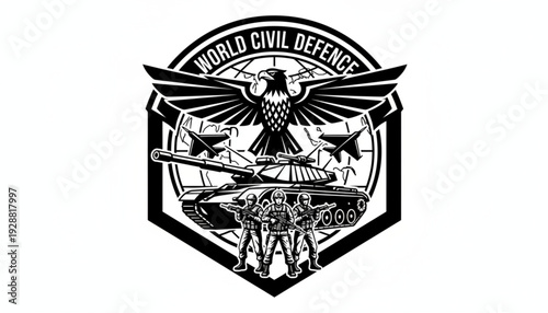 Desain vektor antik lambang heraldik United Kingdom dengan tameng mahkota dan lencana sayap militer bergaya grunge untuk tato atau ilustrasi seni dekorasi lencana bintang