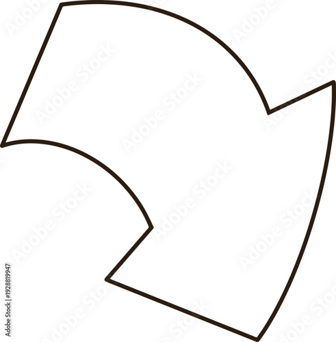 Minimalist Bold Black Line Curved Down Arrow Icon for Navigation