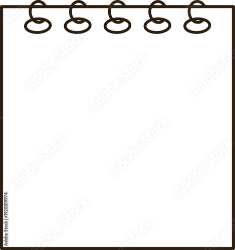 Minimalist Black Line Spiral Notebook Icon for Cute Memo and Planning