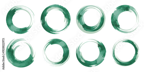 Minimalist Watercolor Circle Brush Stroke Art