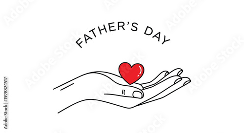 Vector illustration of hand holding heart for Father's Day