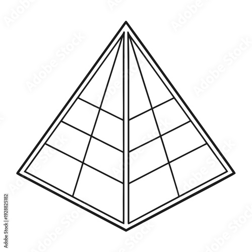 Business Hierarchy Strategy And Architectural Grid Pyramid Vector Icon