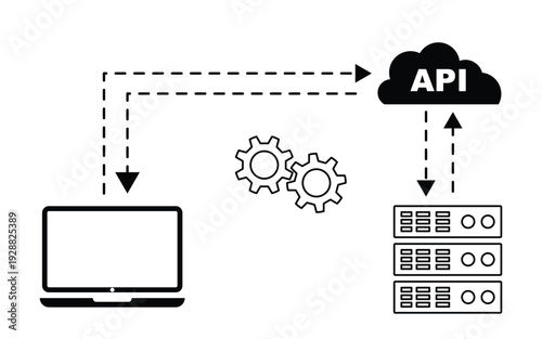 Cloud API integration icon vector illustration.