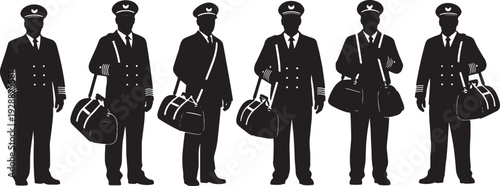 Black Solid Captain Carrying Duffel Bag Set of Six