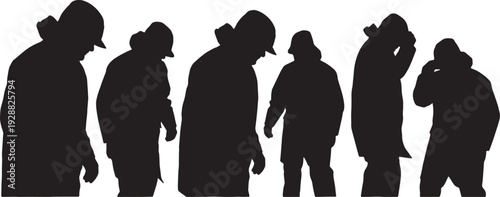 Black Solid Captain In Storm Rain Gear Set of Six