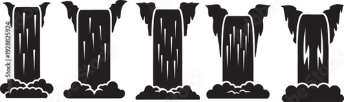 Cascading Waterfall Elements for River Landscapes