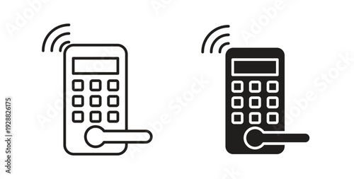 Smart lock icon Thin Collection. Editable Stroke. Suitable for Websites