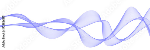 Technology abstract lines on white background. Undulate blerey wave swirl, frequency sound wave, twisted curve lines with blend effect.