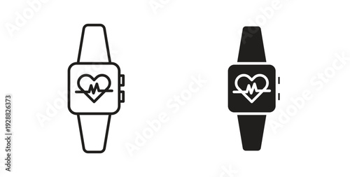 Smartwatch icon Thin Collection. Editable Stroke. Suitable for Websites