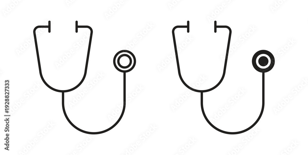 Obraz premium Stethoscope icon Thin Collection. Editable Stroke. Suitable for Websites