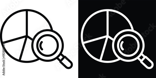 analysis Two-tone version in black and white background