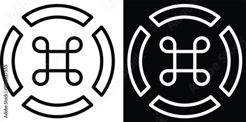 command Two-tone version in black and white background