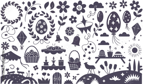 Easter picnic and outdoor celebration elements for springtime fun