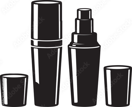 Cocktail shaker set shot glasses alcohol mixer flat vector illustration