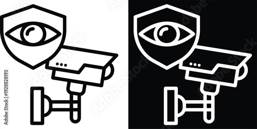 surveillance Two-tone version in black and white background