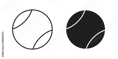 Tennis ball icon Thin Collection. Editable Stroke. Suitable for Websites