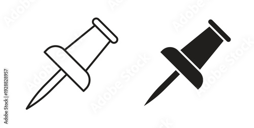 Thumbtack icon Thin Collection. Editable Stroke. Suitable for Websites