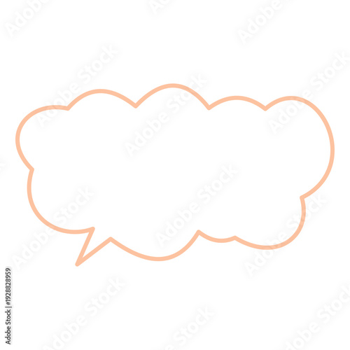 Orange Outline Chat Cloud