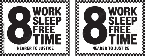 Equal pay for equal work slogans on two protest signs and stars