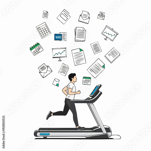Person running on treadmill in dynamic motion.