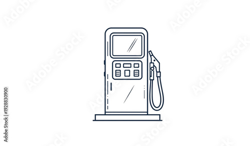 A minimalist vector illustration of a gas pump with a sleek design