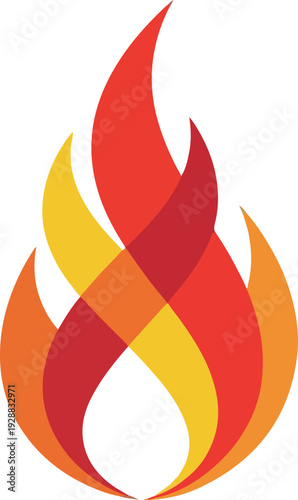 Stylized Flame Icon Representing Heat, Energy, and Passion