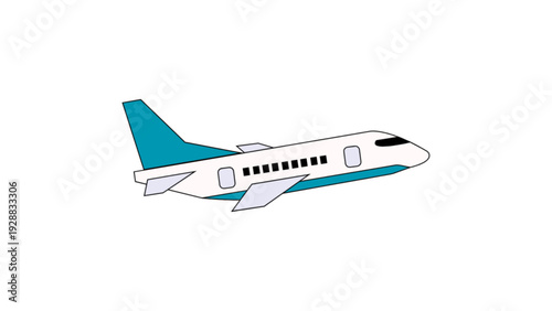 Modern Commercial Passenger Airplane Illustration