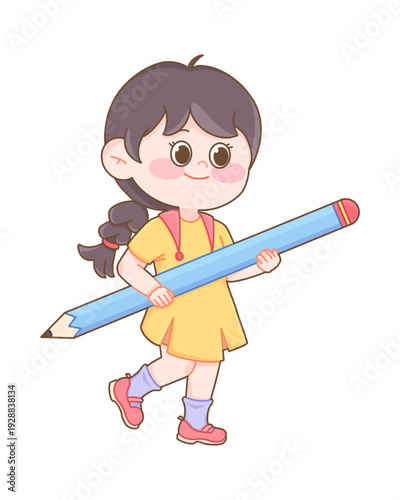girl with a pencil