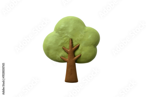 粘土の3Dアートの木　緑