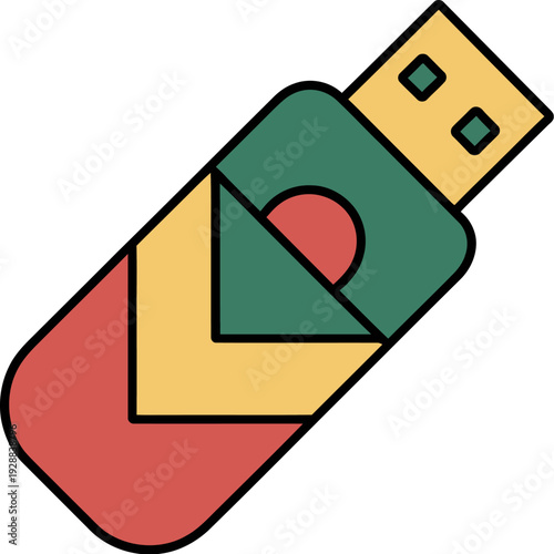 Colorful USB flash drive with geometric design