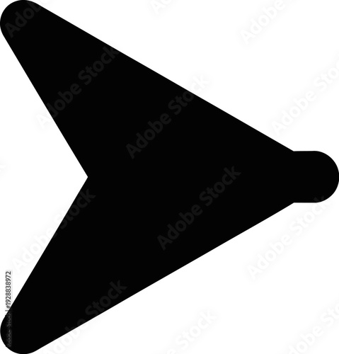 Modern black play button icon for multimedia controls