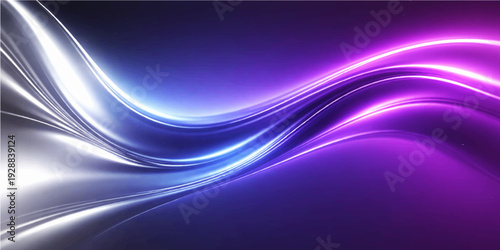 An abstract blue and purple background design features flowing lines and glowing waves of light, creating a bright motion texture for a fractal vector art wallpaper or backdrop