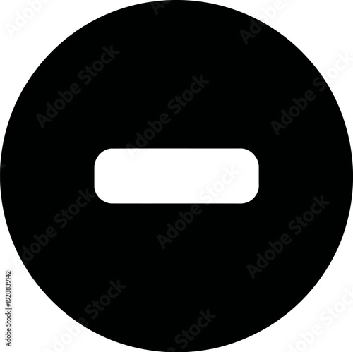 Modern minus sign icon in dark green circle