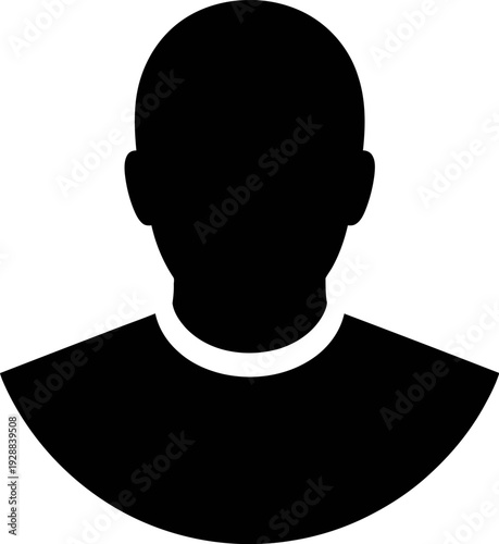 Simple black silhouette of a man's head and shoulders