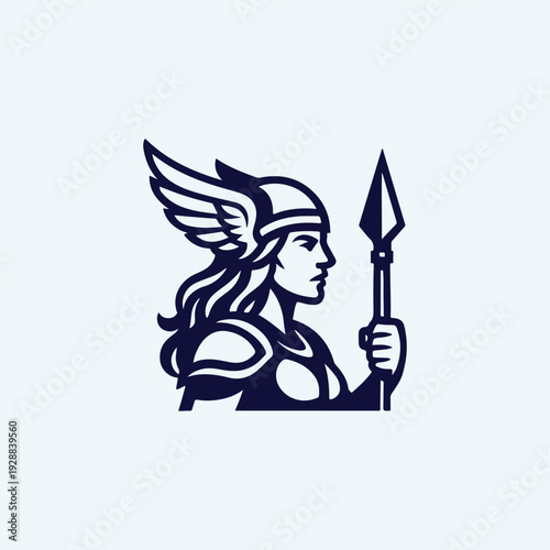 Modern Valkyrie Goddess Logo