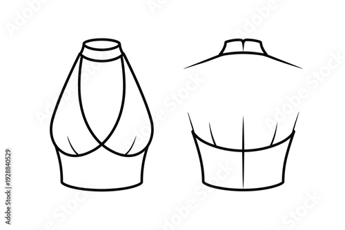 A blouse vector illustration with a high neckline and short sleeves