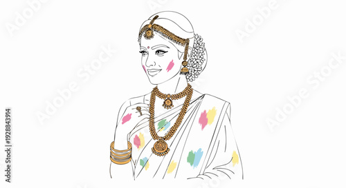 Traditional Indian Woman Portrait with Jewelry.