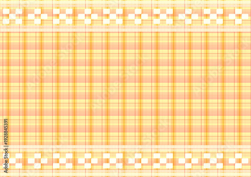 沖縄ミンサー141 オレンジチェック